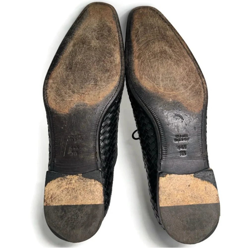 PAUL FREDRICK WOVEN LEATHER SHOES